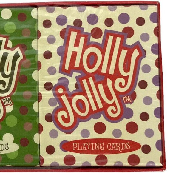 Holly Jolly Playing Cards 3 Decks Set By Russ Berrie Christmas Holiday Theme - Picture 6 of 6